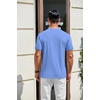 COOFANDY Men’s T Shirts Henley Shirts Short Sleeve Casual Shirts for Men | Classic Mens Henley Shirts, Lightweight, Breathable and Soft touch, Solid Color, Casual Shirts for Daily Work(Light Blue)