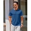 COOFANDY Men’s T Shirts Henley Shirts Short Sleeve Casual Shirts for Men | Classic Mens Henley Shirts, Lightweight, Breathable and Soft touch, Solid Color, Casual Shirts for Daily Work(Denim Blue)