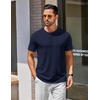 COOFANDY Men’s T Shirts Henley Shirts Short Sleeve Casual Shirts for Men | Classic Mens Henley Shirts, Lightweight, Breathable and Soft touch, Solid Color, Casual Shirts for Daily Work(Navy Blue)