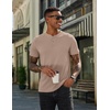 COOFANDY Men’s T Shirts Henley Shirts Short Sleeve Casual Shirts for Men | Classic Mens Henley Shirts, Lightweight, Breathable and Soft touch, Solid Color, Casual Shirts for Daily Work(Light Khaki)