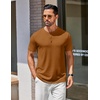 COOFANDY Men’s T Shirts Henley Shirts Short Sleeve Casual Shirts for Men | Classic Mens Henley Shirts, Lightweight, Breathable and Soft touch, Solid Color, Casual Shirts for Daily Work(Light Brown)