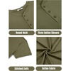 COOFANDY Men’s T Shirts Henley Shirts Short Sleeve Casual Shirts for Men | Classic Mens Henley Shirts, Lightweight, Breathable and Soft touch, Solid Color, Casual Shirts for Daily Work(Army Green)