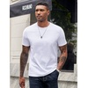 COOFANDY Mens Tshirts 100% Cotton Big Tall T Shirts Basic Tees Plain T Shirts(All White)