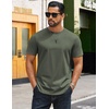 COOFANDY Mens Tshirts 100% Cotton Big Tall T Shirts Basic Tees Plain T Shirts(Army Green)