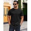 COOFANDY Mens Tshirts 100% Cotton Big Tall T Shirts Basic Tees Plain T Shirts(Black)