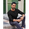 COOFANDY Thermal Shirts for Men Heavyweight Long Sleeve T Shirt Casual Basic Shirts Stretch Crew Neck Undershirts(Black&white)