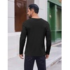 COOFANDY Thermal Shirts for Men Heavyweight Long Sleeve T Shirt Casual Basic Shirts Stretch Crew Neck Undershirts(Black&white)