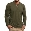 COOFANDY Men’s Henley Shirts Long Sleeve Casual T-Shirts Lightweight Tee | Maverick Slub,Lightweight,Classic,Soft Stretch,Casual,Fashion(Army Green)