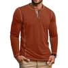 COOFANDY Men’s Henley Shirts Long Sleeve Casual T-Shirts Lightweight Tee | Maverick Slub,Lightweight,Classic,Soft Stretch,Casual,Fashion(Caramel)