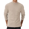 COOFANDY Men’s Mock Neck Sweater Lightweight Ribbed Knit Casual Pullover | Long Sleeve,Casual,Ribbed Knit,Breathable,Half turtleneck,Regular fit(Beige)