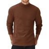 COOFANDY Men’s Mock Neck Sweater Lightweight Ribbed Knit Casual Pullover | Long Sleeve,Casual,Ribbed Knit,Breathable,Half turtleneck,Regular fit(Brown)