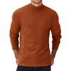 COOFANDY Men’s Mock Neck Sweater Lightweight Ribbed Knit Casual Pullover | Long Sleeve,Casual,Ribbed Knit,Breathable,Half turtleneck,Regular fit(Caramel)