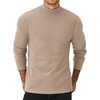 COOFANDY Men’s Mock Neck Sweater Lightweight Ribbed Knit Casual Pullover | Long Sleeve,Casual,Ribbed Knit,Breathable,Half turtleneck,Regular fit(Khaki)