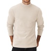 COOFANDY Men’s Mock Neck Sweater Lightweight Ribbed Knit Casual Pullover | Long Sleeve,Casual,Ribbed Knit,Breathable,Half turtleneck,Regular fit(Light Beige)