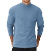COOFANDY Men’s Mock Neck Sweater Lightweight Ribbed Knit Casual Pullover | Long Sleeve,Casual,Ribbed Knit,Breathable,Half turtleneck,Regular fit(Light Blue)
