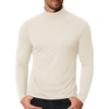 COOFANDY Men’s Slim Fit Mock Turtleneck T Shirt Casual Basic Knitted Long Sleeve Pullover Sweater(Apricot)