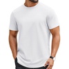 COOFANDY Mens Tshirts 100% Cotton Big Tall T Shirts Basic Tees Plain T Shirts(All White)