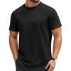 COOFANDY Mens Tshirts 100% Cotton Big Tall T Shirts Basic Tees Plain T Shirts(Black)