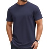 COOFANDY Mens Tshirts 100% Cotton Big Tall T Shirts Basic Tees Plain T Shirts(Navy)