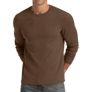 COOFANDY Mens Long Sleeve Muscle T Shirts Slim Fit Casual Crew Neck Ribbed Tee Shirts(Brown)