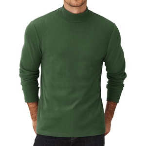 COOFANDY Men’s Mock Neck Sweater Lightweight Ribbed Knit Casual Pullover | Long Sleeve,Casual,Ribbed Knit,Breathable,Half turtleneck,Regular fit(Army Green)