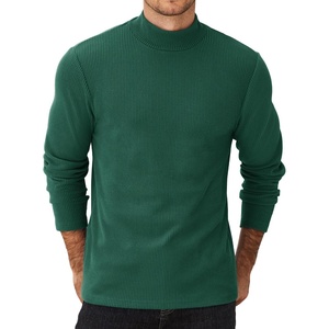 COOFANDY Men’s Mock Neck Sweater Lightweight Ribbed Knit Casual Pullover | Long Sleeve,Casual,Ribbed Knit,Breathable,Half turtleneck,Regular fit(Dark Green)