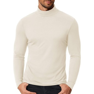 COOFANDY Men’s Slim Fit Mock Turtleneck T Shirt Casual Basic Knitted Long Sleeve Pullover Sweater(Apricot)
