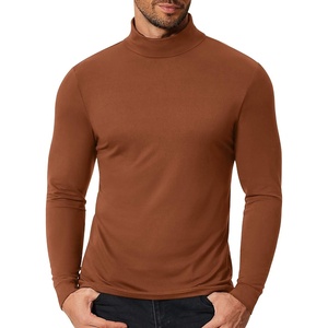 COOFANDY Men’s Slim Fit Mock Turtleneck T Shirt Casual Basic Knitted Long Sleeve Pullover Sweater(Light Brown)