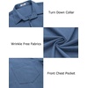 COOFANDY Men’s Casual Button Down Shirts Long Sleeve Untucked Shirts Regular Fit Linen Shirt(Denim Blue)