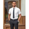 COOFANDY Mens Wrinkle Free Dress Shirt Polka Dot Short Sleeve Button Down Business Casual Shirts(White – Arc-shaped)