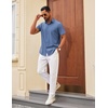 COOFANDY Mens Wrinkle Free Shirts 2026 Short Sleeve Casual Button Down Summer Dress Shirts(01-blue)