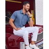 COOFANDY Mens Wrinkle Free Shirts 2026 Short Sleeve Casual Button Down Summer Dress Shirts(01-blue)