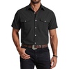 COOFANDY Western Shirts for Mens Cowboy Shirt Short Sleeve Button Down Shirt Casual Work Shirts Plaid(Black)