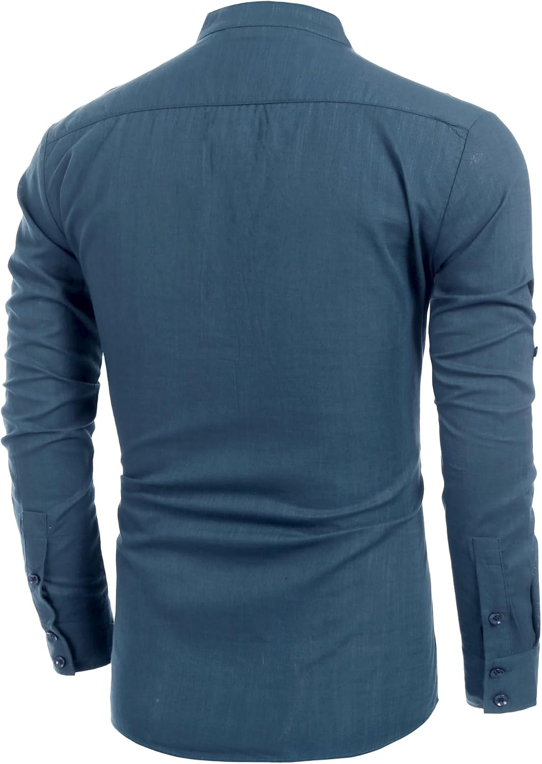 image:imageCOOFANDY Mens Cotton Linen Henley TShirts Long Sleeve Casual Beach Shirts Mens Linen ShirtRegular Relaxed FitLightweightBreathableand Moisturewicking for BeachVacation or Everyday Summer WearDenim Blue