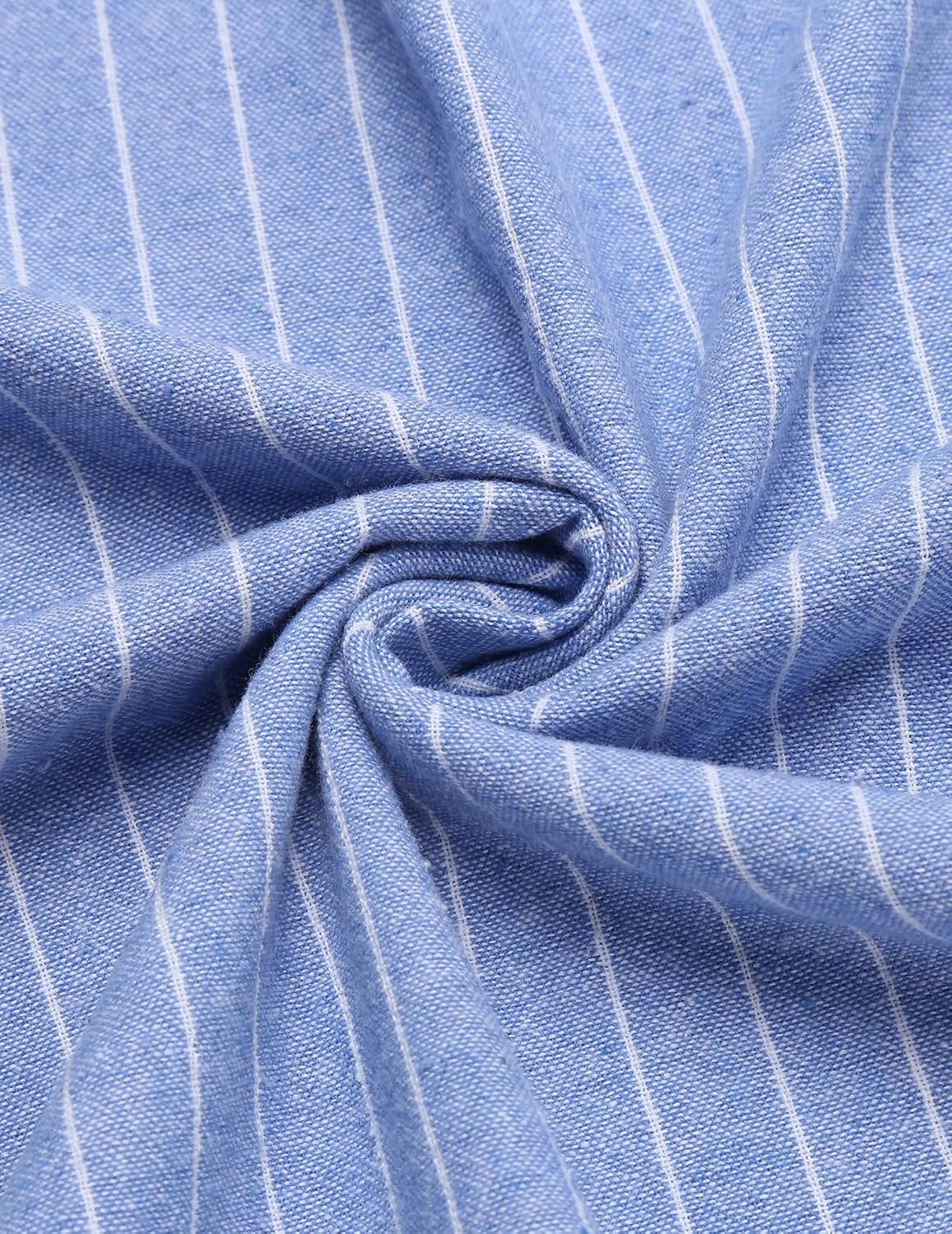image:imageCOOFANDY Mens Cotton Linen Henley TShirts Long Sleeve Casual Beach Shirts Mens Linen ShirtRegular Relaxed FitLightweightBreathableand Moisturewicking for BeachVacation or Everyday Summer WearBlue Striped