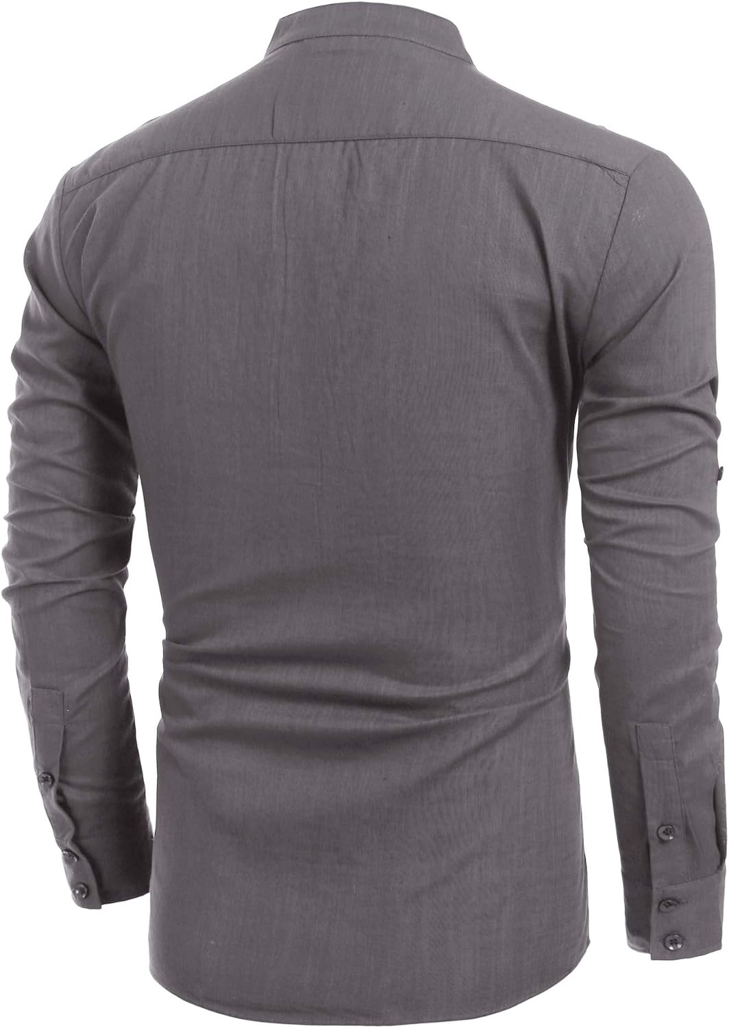 image:imageCOOFANDY Mens Cotton Linen Henley TShirts Long Sleeve Casual Beach Shirts Mens Linen ShirtRegular Relaxed FitLightweightBreathableand Moisturewicking for BeachVacation or Everyday Summer WearDark Gray