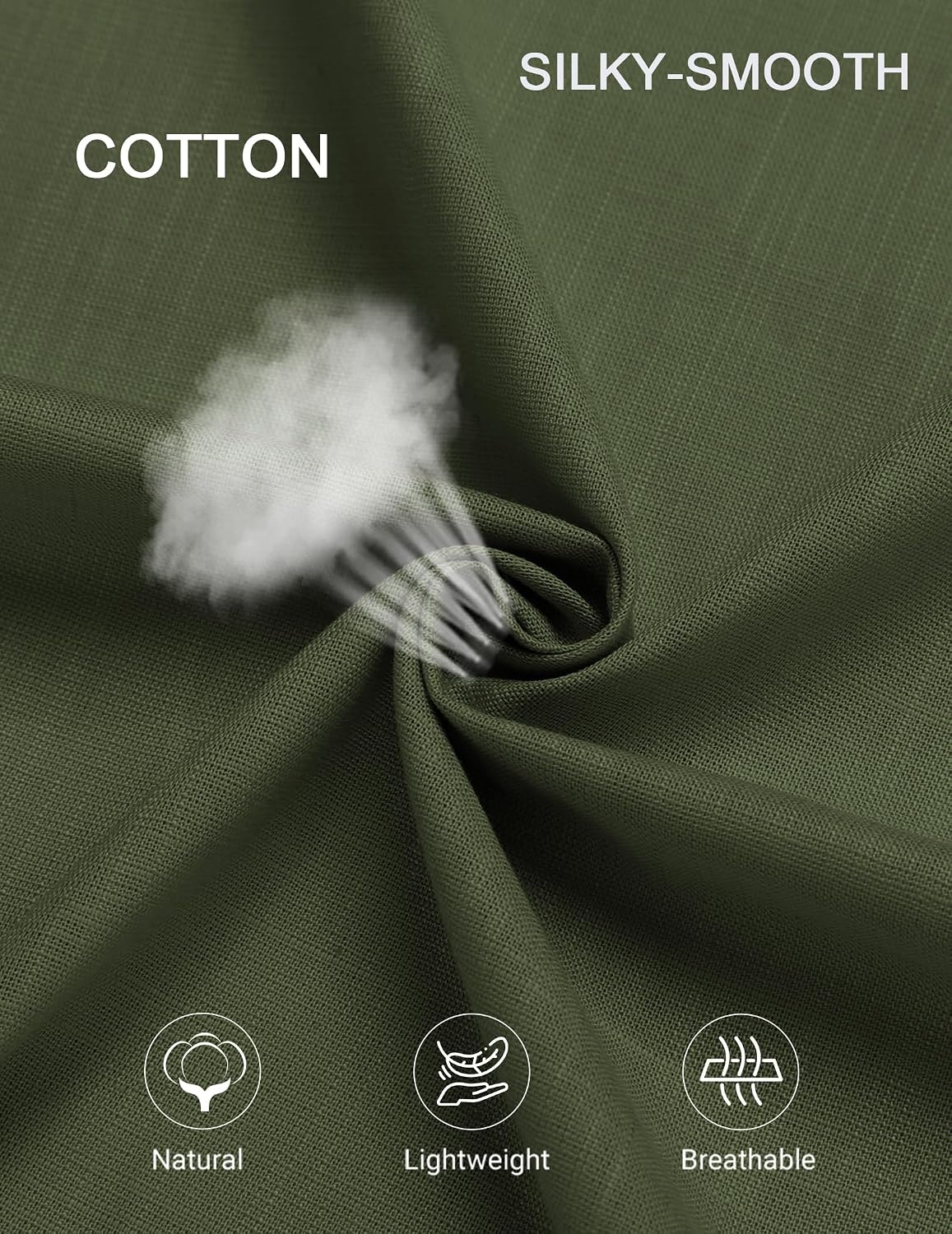 image:imageCOOFANDY Mens Short Sleeve Button Down Shirt Casual Cotton Beach Shirts Lightweight ShirtsBreathableWrinkleResistantMachine WashableBeach DaysSummerVacationCruiseTravelWeddingEventsArmy Green