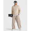 COOFANDY Baggy Sweatpants Men Wide Leg Cotton Joggers for Men with Pockets | 2 in 1 Design, Ankle Drawcord, Cotton Blend, Wide Leg, 3 Deep Pockets, Drawstring Waist, Y2K, Loungewear, Gym Workout(Khaki)