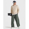 COOFANDY Baggy Sweatpants Men Wide Leg Cotton Joggers for Men with Pockets | 2 in 1 Design, Ankle Drawcord, Cotton Blend, Wide Leg, 3 Deep Pockets, Drawstring Waist, Y2K, Loungewear, Gym Workout(Dark Green)