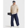 COOFANDY Baggy Sweatpants Men Wide Leg Cotton Joggers for Men with Pockets | 2 in 1 Design, Ankle Drawcord, Cotton Blend, Wide Leg, 3 Deep Pockets, Drawstring Waist, Y2K, Loungewear, Gym Workout(Navy Blue)