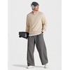 COOFANDY Baggy Sweatpants Men Wide Leg Cotton Joggers for Men with Pockets | 2 in 1 Design, Ankle Drawcord, Cotton Blend, Wide Leg, 3 Deep Pockets, Drawstring Waist, Y2K, Loungewear, Gym Workout(Dark Gray)