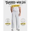 COOFANDY Baggy Sweatpants Men Wide Leg Cotton Joggers for Men with Pockets | 2 in 1 Design, Ankle Drawcord, Cotton Blend, Wide Leg, 3 Deep Pockets, Drawstring Waist, Y2K, Loungewear, Gym Workout(White Heather)