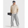 COOFANDY Baggy Sweatpants Men Wide Leg Cotton Joggers for Men with Pockets | 2 in 1 Design, Ankle Drawcord, Cotton Blend, Wide Leg, 3 Deep Pockets, Drawstring Waist, Y2K, Loungewear, Gym Workout(A-light Gray)