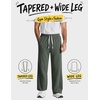 COOFANDY Baggy Sweatpants Men Wide Leg Cotton Joggers for Men with Pockets | 2 in 1 Design, Ankle Drawcord, Cotton Blend, Wide Leg, 3 Deep Pockets, Drawstring Waist, Y2K, Loungewear, Gym Workout(Dark Green)