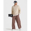 COOFANDY Baggy Sweatpants Men Wide Leg Cotton Joggers for Men with Pockets | 2 in 1 Design, Ankle Drawcord, Cotton Blend, Wide Leg, 3 Deep Pockets, Drawstring Waist, Y2K, Loungewear, Gym Workout(Brown)