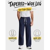 COOFANDY Baggy Sweatpants Men Wide Leg Cotton Joggers for Men with Pockets | 2 in 1 Design, Ankle Drawcord, Cotton Blend, Wide Leg, 3 Deep Pockets, Drawstring Waist, Y2K, Loungewear, Gym Workout(Navy Blue)