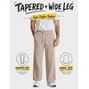 COOFANDY Baggy Sweatpants Men Wide Leg Cotton Joggers for Men with Pockets | 2 in 1 Design, Ankle Drawcord, Cotton Blend, Wide Leg, 3 Deep Pockets, Drawstring Waist, Y2K, Loungewear, Gym Workout(Khaki)