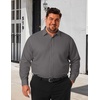 COOFANDY Big and Tall Dress Shirts for Men Long Sleeve Wrinkle Free Button Down Shirt Stretch Business Shirt(Dark Grey)