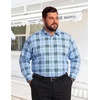 COOFANDY Big and Tall Dress Shirts for Men Long Sleeve Wrinkle Free Button Down Shirt Stretch Business Shirt(Light Blue Plaid)