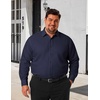 COOFANDY Big and Tall Dress Shirts for Men Long Sleeve Wrinkle Free Button Down Shirt Stretch Business Shirt(Navy Blue)